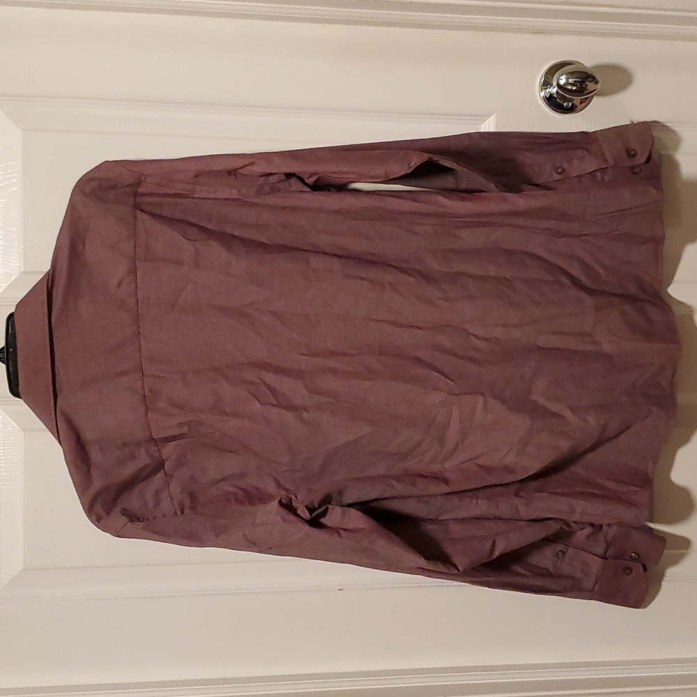 Geoffrey Beene Men's Button Down Rusted/Burgundy Long Sleeve - 15-15 1/2, 34/35M - Picture 4 of 7